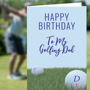 Tarjeta de cumpleaños con tema de golf para golfis
