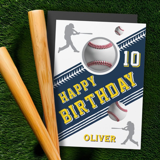 Tarjeta de cumpleaños con tema de jugador de béisb (Subido por el creador)