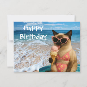 Tarjeta de cumpleaños con tema de playa para amant