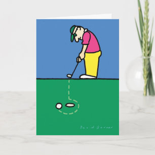 Tarjeta de cumpleaños con tema del golf