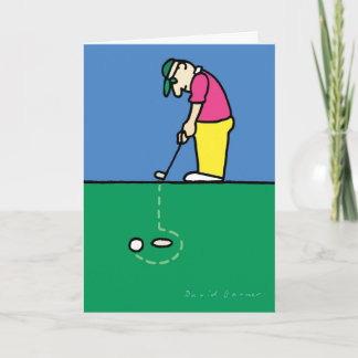 Tarjeta de cumpleaños con tema del golf