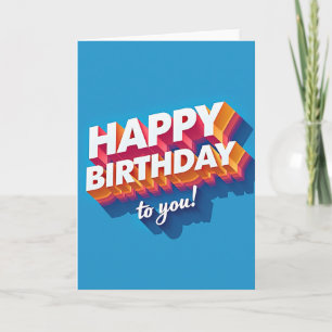 Tarjeta de cumpleaños con texto 3D alegre