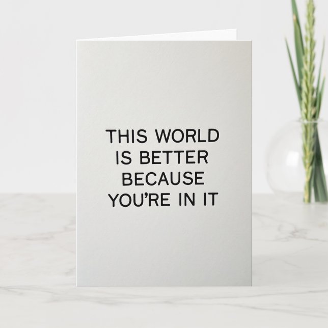 Tarjeta de cumpleaños con texto afirmativo (Anverso)