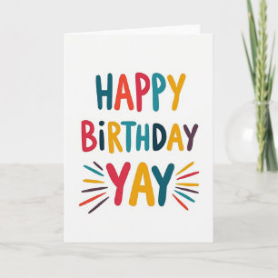 Tarjeta de Cumpleaños con Texto Colorido y Alegre
