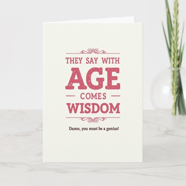 Tarjeta de cumpleaños con texto de sabiduría vinta (Anverso)