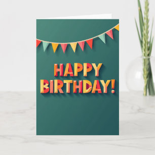 Tarjeta de cumpleaños con texto dimensional