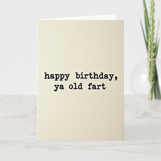 Tarjeta de cumpleaños con texto en negrita ingenio (Anverso)