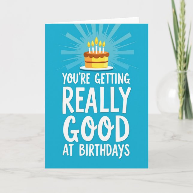 Tarjeta de cumpleaños con texto juguetón (Anverso)