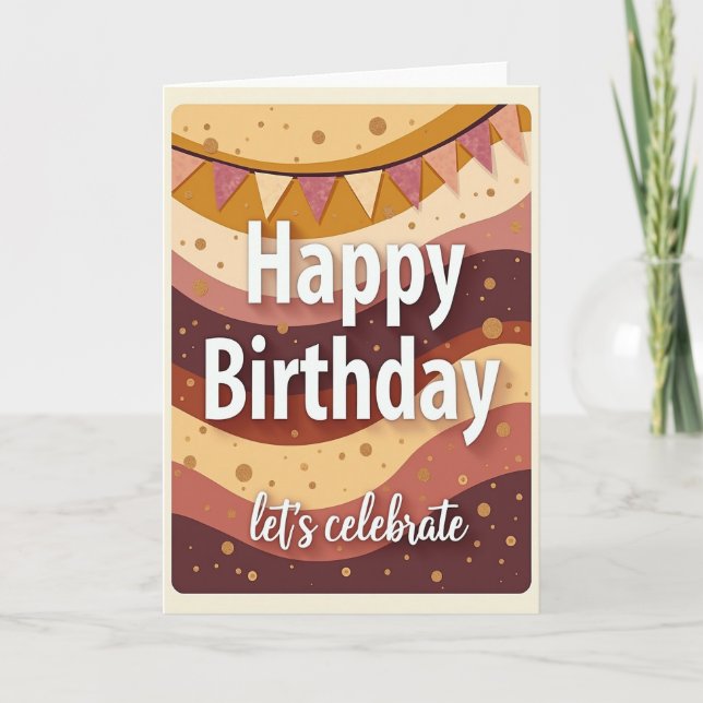 Tarjeta de cumpleaños con texto sombreado (Anverso)