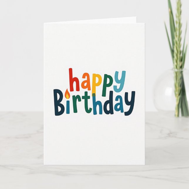 Tarjeta de cumpleaños con texto vibrante (Anverso)