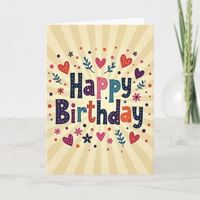 Tarjeta de cumpleaños con textura caprichosa (Anverso)
