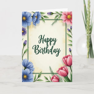 Tarjeta de cumpleaños con textura pintada