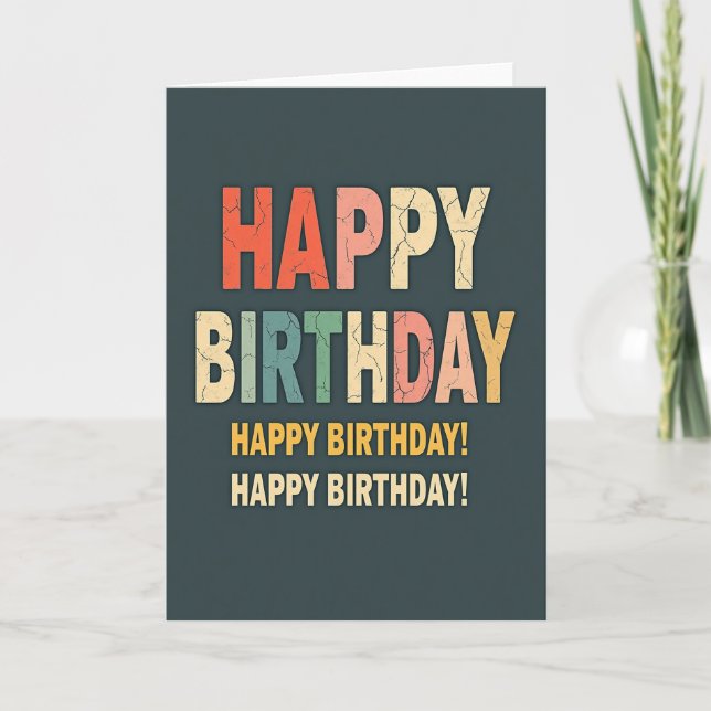 Tarjeta de cumpleaños con textura vintage (Anverso)