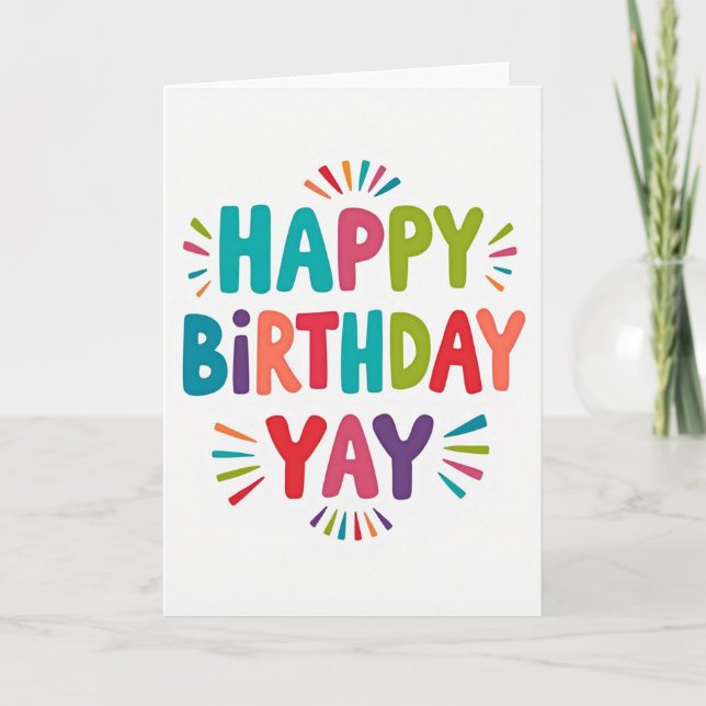 Tarjeta de cumpleaños con tipo de letra vibrante (Anverso)