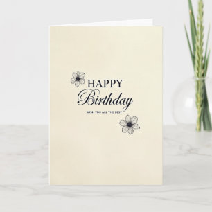 Tarjeta de cumpleaños con tipografía elegante