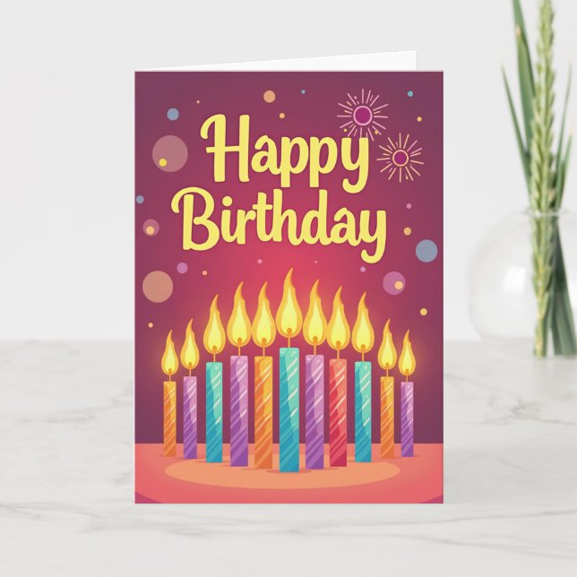 Tarjeta de cumpleaños con tipografía en negrita (Anverso)
