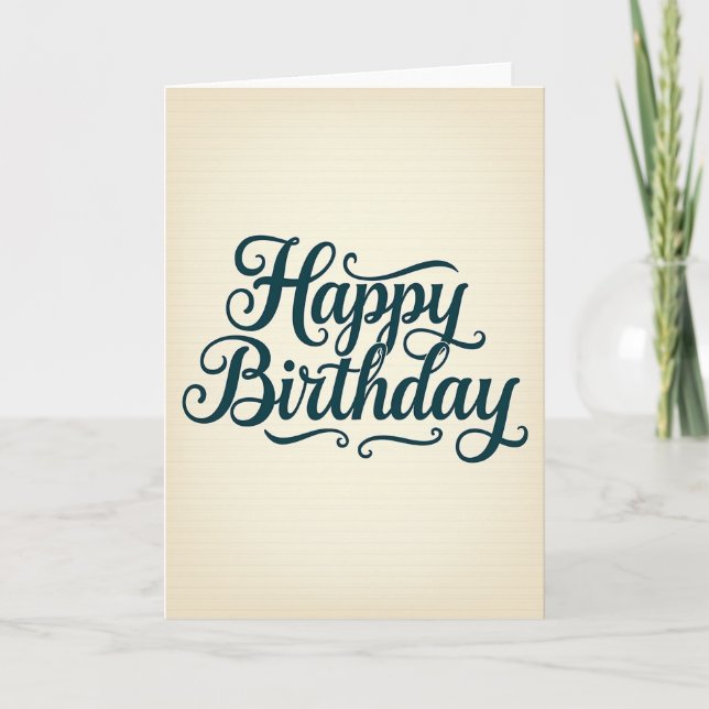 Tarjeta de cumpleaños con tipografía fluida (Anverso)