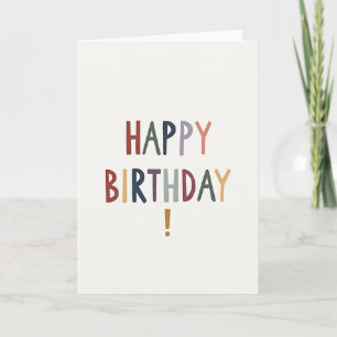Tarjeta de cumpleaños con tipografía vívida
