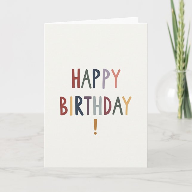 Tarjeta de cumpleaños con tipografía vívida (Anverso)