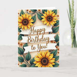 Tarjeta de cumpleaños con tonos terrosos