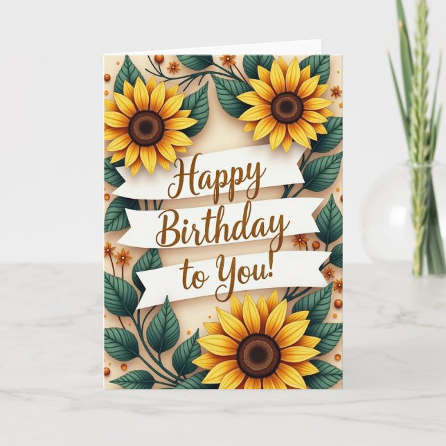 Tarjeta de cumpleaños con tonos terrosos (Anverso)