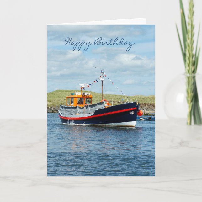 Tarjeta de cumpleaños con Tour Boat - Tarjeta de c (Anverso)