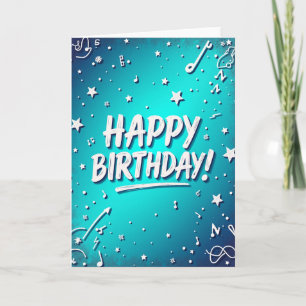 Tarjeta de cumpleaños con trazo de pincel grueso