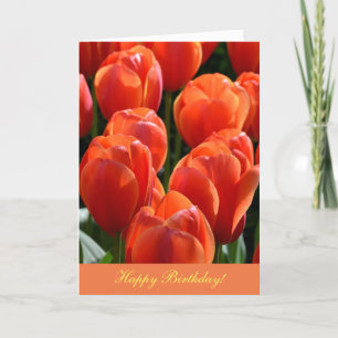 Tarjeta de cumpleaños con tulipanes Naranja