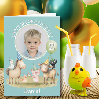 Tarjeta de cumpleaños con una foto de animales de