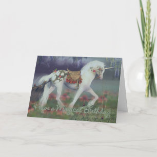 Tarjeta de cumpleaños con Unicornio, tarjeta de cu