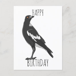 Tarjeta de cumpleaños con urraca australiana