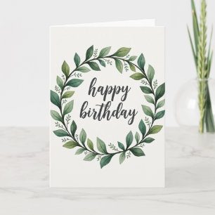 Tarjeta de cumpleaños con vegetación