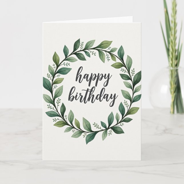 Tarjeta de cumpleaños con vegetación (Anverso)