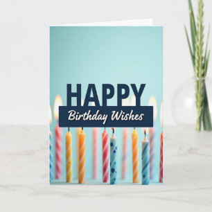 Tarjeta de cumpleaños con vela alegre