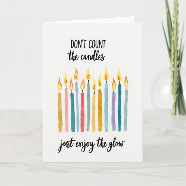Tarjeta de cumpleaños con vela de pastel (Anverso)