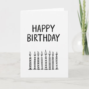 Tarjeta de cumpleaños con vela delineada