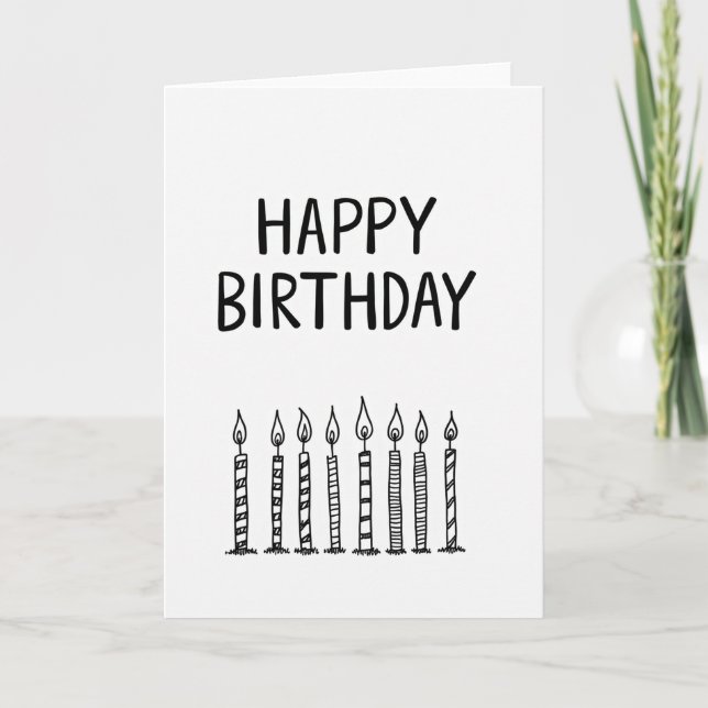 Tarjeta de cumpleaños con vela delineada (Anverso)