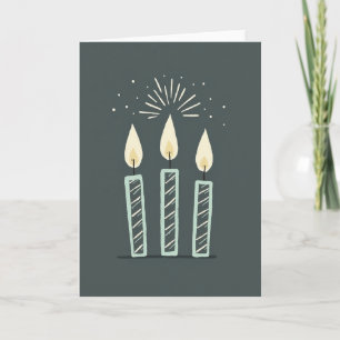 Tarjeta de cumpleaños con vela estilizada