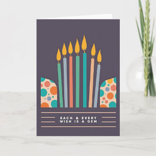 Tarjeta de cumpleaños con vela moderna