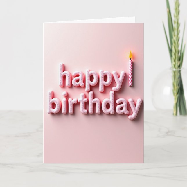 Tarjeta de cumpleaños con vela regordeta (Anverso)
