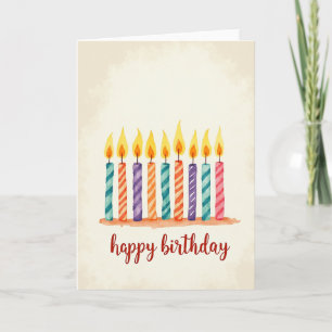 Tarjeta de cumpleaños con velas