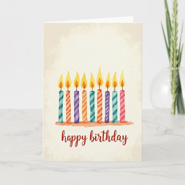 Tarjeta de cumpleaños con velas (Anverso)