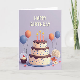 Tarjeta de cumpleaños con velas de coral