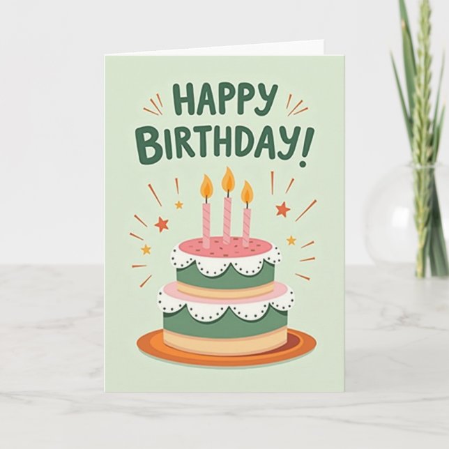 Tarjeta de cumpleaños con velas encendidas (Anverso)