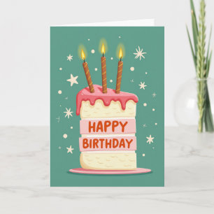 Tarjeta de cumpleaños con velas encendidas