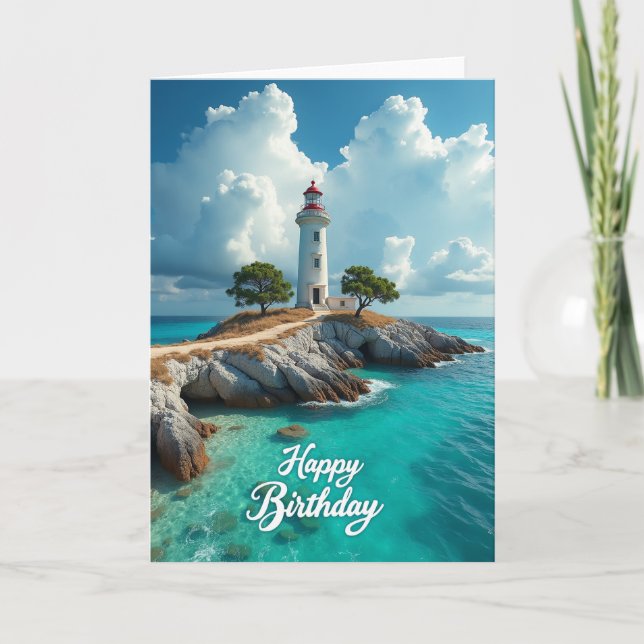 Tarjeta de cumpleaños con vista costera (Anverso)