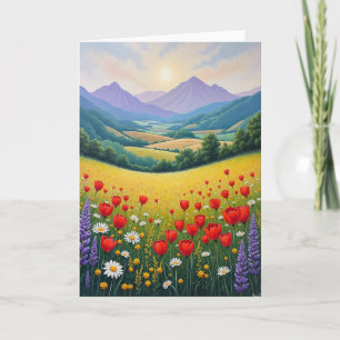 Tarjeta de cumpleaños con vista floral dulce