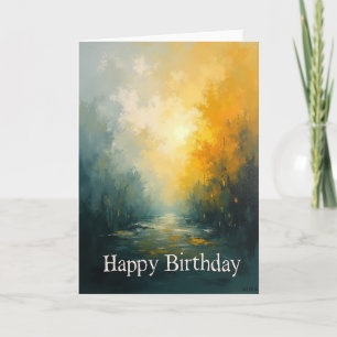 Tarjeta de cumpleaños con vista luminosa
