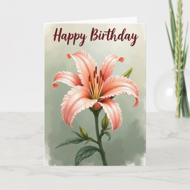 Tarjeta de cumpleaños con volantes dulces (Anverso)