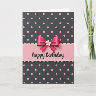 Tarjeta de cumpleaños con volantes rosados